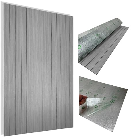 1,2 m² - 2 x Panneaux muraux à lamelles 100 x 60 cm Autocollants, - 2 pièces PVC + mousse PE 2,8 mm - Aspect bois - Revêtement mural 3D panneaux décoratifs pour salon, chambre, salle de bain - Lavable