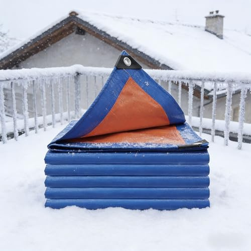 Lona para Exteriores 2 x 5.4 m Esquinas Reforzadas Impermeable Lona Remolque con Ojales Duradera Multiusos para Exteriores Leña, Jardín, Cenador, Camping, Azul
