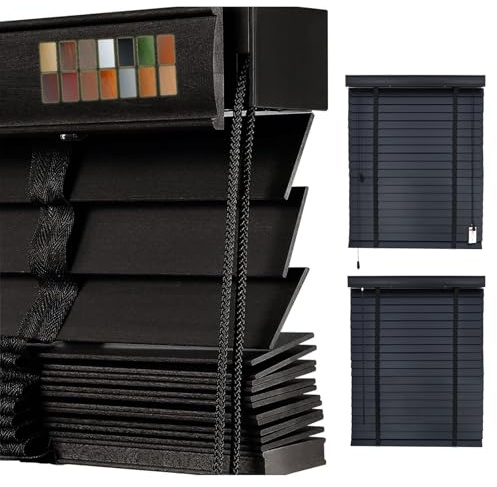 Persianas Venecianas de Madera, Persianas Enrollables Exterior Interior, Estores De Parasol Privacidad, Ancho 20-160cm x Alto 50-280cm Persiana para Ventana Horizontales para Hogar y Oficina