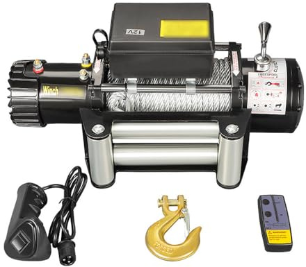 ShaiVrissian Elektrische Seilwinde Mit Funkfernbedienung,Stahlseil,Intelligente Bremsfunktion Bei Stromausfall,Heterogener Spiralmotor,Ideal Für Geländewagen,SUV,ATV Und Anhänger 4500lb-12V