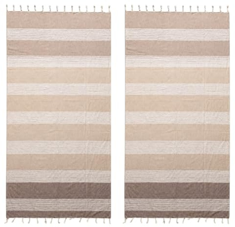 BOSKIMO Pareo Plage Femme Pack de 2 - Serviette de Plage Grande, Légère et à Séchage Rapide - Pareo Multifonctions pour Piscine, SPA, Voyage et Vacances - 90x200 cm, 2 Unités