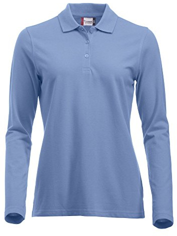 Clique Clothing, maglia a maniche lunghe classica in cotone, da donna, vestibilità moderna, da XS a XXL Light Blue XX-Large