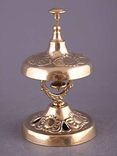 Timbre de latón brillante, de estilo barroco, para recepción de hotel