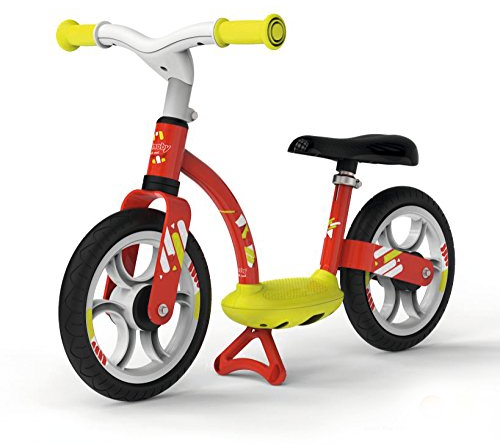 Smoby - Laufrad (rot / gelb) - für Kinder ab 2 Jahren, höhenverstellbares Kinderlaufrad (76 x 39 x 49 cm) mit Trittbrett und Ständer