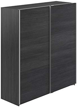 Amazon Marke - Movian Kolva moderner Kleiderschrank mit 2 Schiebetüren, 61 x 180 x 197, Grau