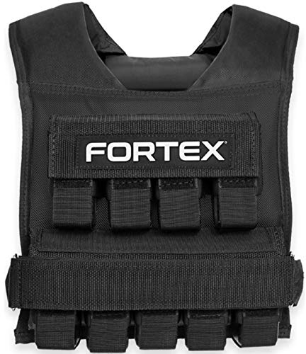 Fortex® Gewichtsweste mit herausnehmbaren Gewichten Größenwahl | Trainingsweste Fitnessweste Sportweste Weighted Vest Laufweste Fitness Weste für Klimmzüge Liegestütze Kniebeuge Laufen