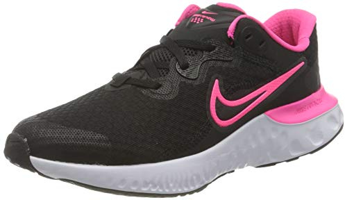 Nike Renew Run 2 (GS) Running Shoe, Black/Hyper Pink-Dark Smoke Grey-Smoke Grey-White, 36.5 EU