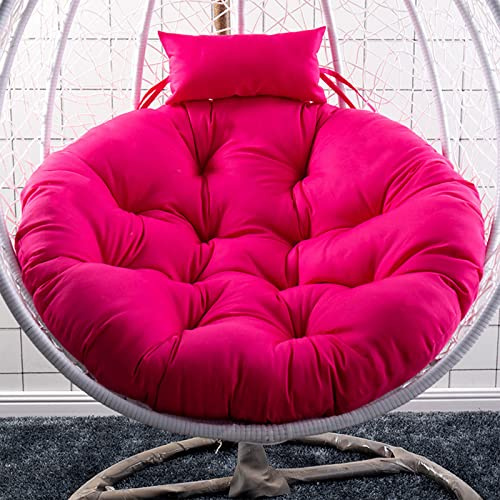 SHAIRMB Epais Coussin Fauteuil Suspendu avec Oreiller, Exterieur Coussin pour Fauteuil Oeuf Suspendu Coussin, Fauteuil Balancoire, Chaise Oeuf, Chaise Suspendue,Rose Red,120cm