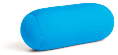 Travel Fanatics Mini Microbead Bolster Pillow 3.5x8 - Small Squishy Travel Support Pillow for Neck, Wrist, Arm and Knee - Blue