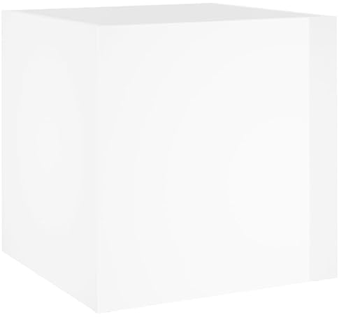 vidaXL Jardinera de Madera de ingeniería Blanca Brillante 40x40x40 cm