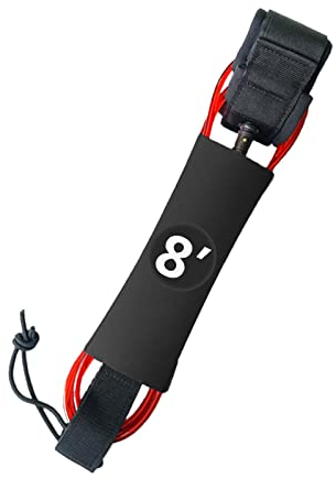 LOVIVER Surfboard Leash, Surf Leash Straight Board Leash, Leichtes Surf Foot Rope Outdoor Strap für Shortboard, Long Boards, Rot, 8FT