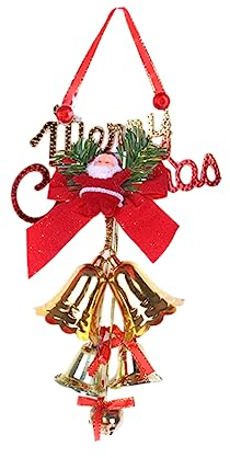 ifundom 2stücke Glockenanhänger Mit Roter Schleife Weihnachtsdeko Für Zuhause Und Veranstaltungen Gold Und Silber