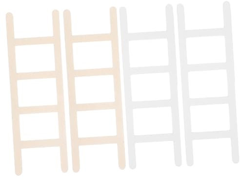 FELTECHELECTR 4pcs Mini House Wooden Ladder Doll House Ladder Decorative for Home Decor