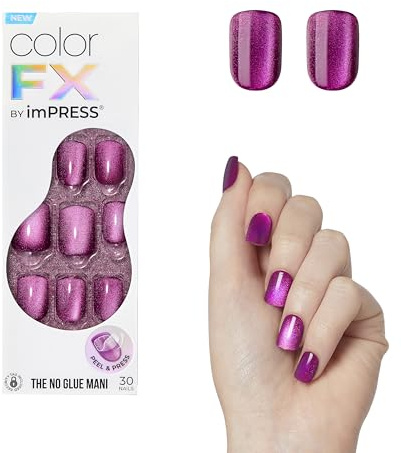 KISS imPRESS No Glue Mani Press On Nails, ColorFX, 'Levels', Pink, Short Size, Squoval Shape, Includes 30 Nails, Prep Pad, Instructions Sheet, 1 Manicure Stick, 1 Mini File