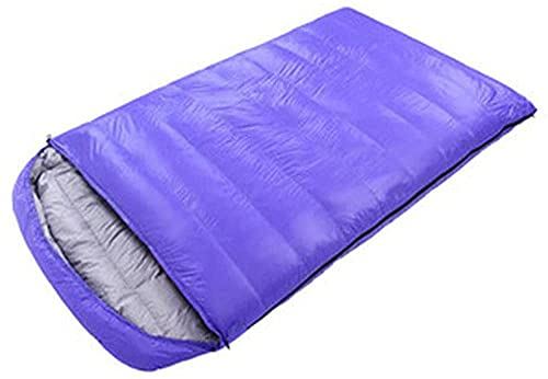 Warmer Doppelschlafsack für 2 Personen, wasserdichter Schlafsack für Erwachsene oder Jugendliche, LKW-Zelt oder Isomatte, leicht, blau (lila)
