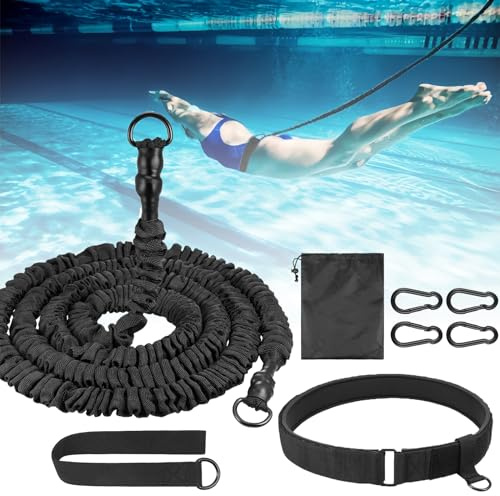 Cintura da nuoto per piscina, 2,5 – 7,5 m, cintura da nuoto con cinghia e cintura regolabile, cintura per aumentare la forza e la resistenza