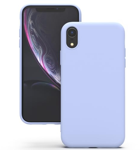 YATWIN Hülle für iPhone XR, Silikon Handyhülle mit Futter, 1mm Kamera und Displayschutz, Dünn & Leicht, Anti Kratzer Case, Lila
