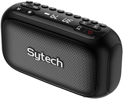 Sytech Radio Digital. FM, Bluetooth, Altavoz-Bass, 2x8w, USB,TF, batería, Negro