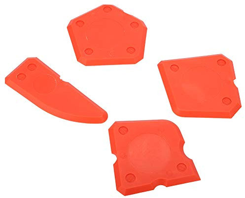 Dichtungswerkzeug-Set, Silikon, Glas, Zement, Schaber, Dichtstoff, Fugenmörtel, Endbearbeitung, Dichtungsset, Umweltfreundlich, Sicher, Universelle Anwendung, 4 Stück (Rot)