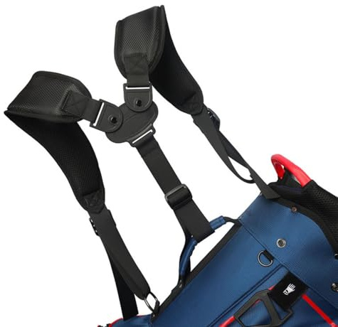 SUBORAWOS Golftaschen-Schultergurt, Ersatz-Doppel-Schulterriemen, Verstellbare Weichere Polsterung Golf Bag Riemen, Langlebiger Bequemer Golf Trageriemen