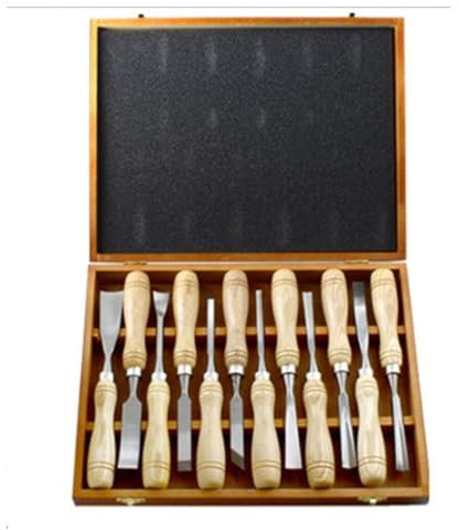 Scalpelli per legno 12 pezzi Set di scalpelli per intaglio del legno, kit di utensili per intaglio del legno con scatola di legno, strumenti professionali affilati per la lavorazione del legno Artis