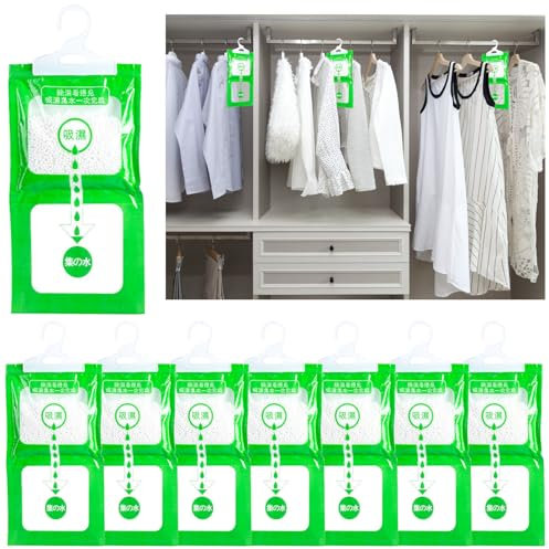 ZOCONE 8 Pack Deshumidificadores Armarios Colgantes Bolsa Antihumedad Bolsas Absorbe Humedad Armarios Ropa Antihumedad Bolsas Deshumidificadoras para Cocina Baño Dormitorios Armario
