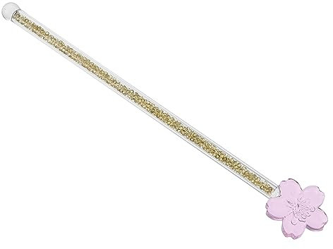 KICHOUSE Flower Design Glass Stirring Rod, Heat-Resistant Yellow Glass Mixing Stick for Coffee and Cocktail Drink Mixer, Bar Accessory for Home and Professional Use