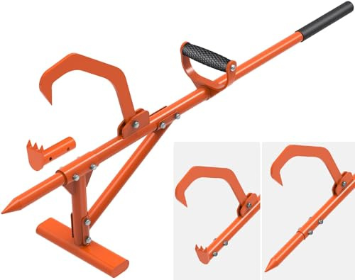 BeneLabel Stammheber Timberjack, Cant Hook Verstellbar Kipphaken Holzfällerwerkzeug Forstwagenheber 4in1 Manuell Holzrollenheber Brennhol Peavey Multitool zum Greifen Bewegen Festklemmen, 114-128cm