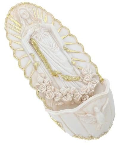 HIAKDOFT Holy Pool Pendant Resin Catholic Holy Water Font Wall Hanging Decor for Entrance Church Wall Hanging Decor Religious Medal