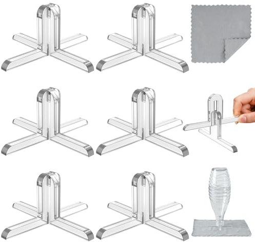 Mellbree Acryl-Abtropfständer für SodaStream(6 Set)-Glasflaschen und andere Standard-Glasflaschen, Umweltfreundlich, Langlebig und Stabil, mit Wiederverwendbarer Saugmatte