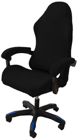 tintoke 4 Piezas fundaparasilla de Juego,FundaSillaOficina con Reposabrazos,FundaparaSilla Gaming,con Cremallera, Adecuado para sillasdejuego, sillasdecomputadora, sillasgiratorias (Negro)