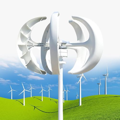 ZenSeFarin Generador de turbina eólica, generador de Molino de Viento de 3000W 4000W 5000W, 12 V/24 V/48 V Kit de generador de turbina con Controlador de Viento de 5 aspas para Barcos, casa,3000W-24V