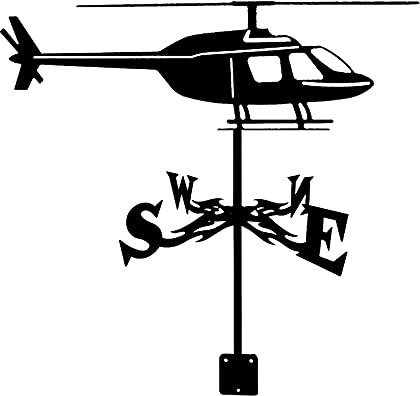 Wetterfahnen-Messwerkzeuge, Wetterhahn, Windrichtungsanzeige, Edelstahl, für Garten, Haus, Terrasse, Rasen, Vintage-Hubschrauber