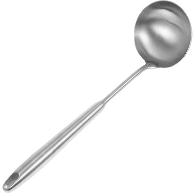 Zerodeko Cucharón de Cocina Inoxidable Cazo para Sopa y Hot Pot Mango Ergonómico Seguro para Uso Doméstico y