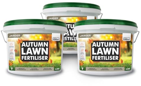 Jarder Lawn Feed Fertiliser for Autumn 2.5KG x 3 - Protects against Red Thread - Boosts Grass Growth, Colour and Strength - Covers 300m2