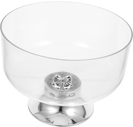 Alipis Trifle Dish Large Acrylic Footed Dessert Bowl 20cm | Handcrafted, Bowl Dessert Pedestal for Fruit and Snacks, Deep Plane Bowl for Trifle, Reusable
