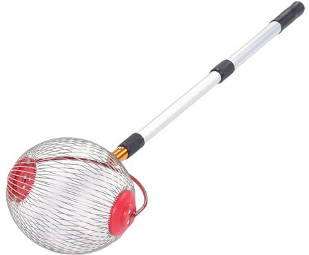 Luocute Nusssammler, Edelstahl-Nusspflücker-Oberwalze mit Teleskopgriff 48–105 cm, für Walnüsse, Kastanien, Pekannüsse, Eicheln, Kleine Spielzeuge, Tennisbälle (S)