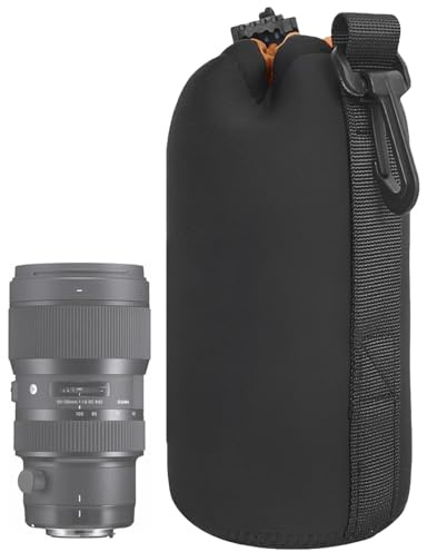 SOVYTH Custodia Obiettivo Neoprene con Fodera in Pile – Protezione Antiurto per Obiettivi della Fotocamera, per Proteggere Lenti Dslr, Custodia Protettiva per Obiettivi Fotografici,XL 25cm x 10cm