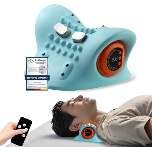Nackenmassagegerät mit Wärme und vibration, Massagegerät Nacken Elektrisch Kabellos mit 3 Modi, 6 Einstellbare