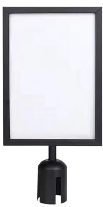 Double Sided Sign Holder, A4 Pedestal Poster Stand, Black Stanchion Base with Easy Assembly, Adjustable Poster Holder, Stanchion Sign with Durable Design, Display Tool for Queue Guidance