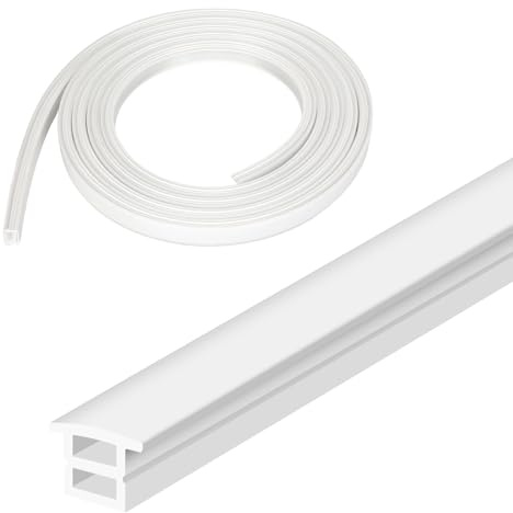 3M White Silicone LED Profile, 20x10mm DIY Flexible Diffuser Channel for Spotless Neon Glow, LED Strip Cover for Acoustic Panel, Cabinet, Bedroom Lighting (No LED Strip) (with Edge)