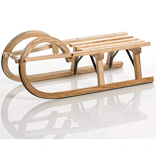 Sirch Hörnerschlitten Standard Plus mit Lattensitz (Länge: 85 cm, esche lackiert 2 Bockstützen)