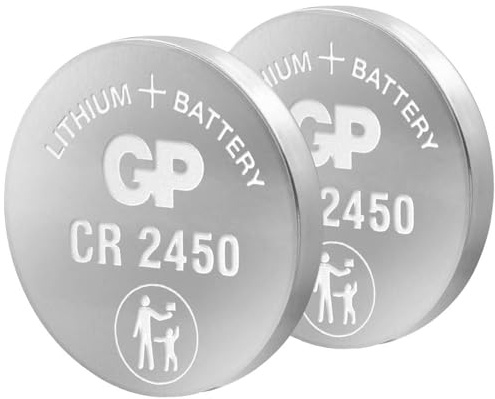 GP 0602450 C2 Pile Bouton au Lithium CR2450, 3 V, Blister de 2