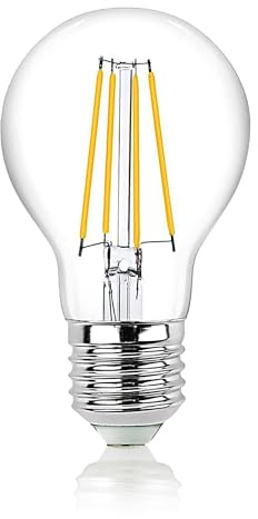hellum LED Glühbirne E27 dimmbar, E27 7,3W warmweiß Lampe mit 806 Lumen LED Filament, Vintage Led Leuchtmittel ersetzt 60-Watt Glühbirne, 2700 Kelvin warmweiss Klar, 206517