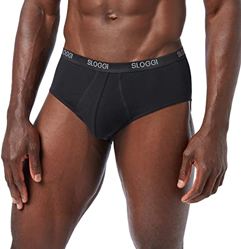 Sloggi Men's Basic Midi Hipsters, Black, 36 UK