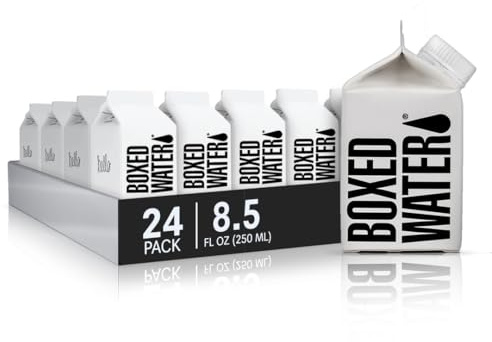 Mini Boxed Water (8.4 oz., 24 Pack) – Better Than Premium Plastic Purified Drinking Water in Plant-Based Cartons, BPA-Free, Refillable Cartons, Lunchbox Ready