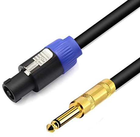 LoongGate Professional Speakon auf 1/4 PA DJ-Lautsprecherkabel, Phono 6,35 mm auf Speak-On-Kabel Audioverstärkeranschluss Hochleistungskabel mit Twist Lock (3 m)