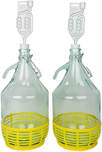 WysKonT 5L 10L 15L 20L 25L 30L Set Glasballon Gärballon Weinballon Glasflasche Gärröhrchen Gummistopfen Gärballon Glasflasche Flasche Weinballon (2)