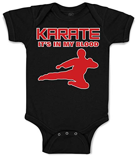 Baby Bodysuit Karate It's in My Blood Karate Mma Boy & Girl Baby Clothes Funny Cotton Black Design Only Newborn