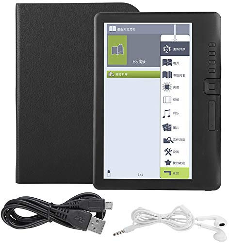 Lector de Libros electrónicos, Lector portátil de Libros electrónicos de 7 Pulgadas, Lector de Libros Digitales Admite Tarjeta TF con Pantalla LCD TFT Colorida, Comodidad de 250 CD/m2(8G)